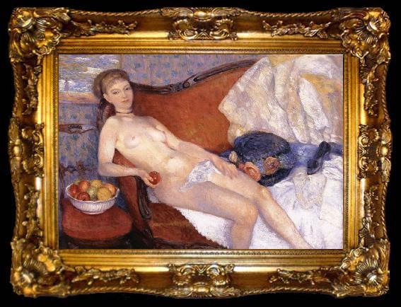 framed  William J.Glackens Girl with Apple, Ta009-2